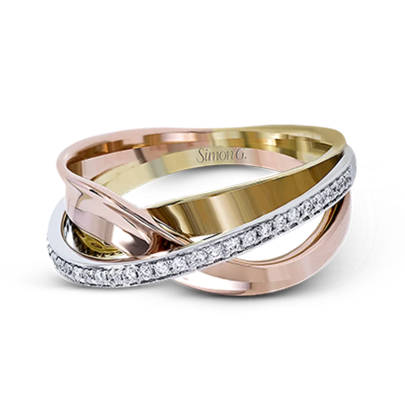 

Fashion X Shape Cross Ring Women Infinity Sign Three Tone Design Wedding Ring Shine Cubic Zircon Stone Fashion Female Jewelry