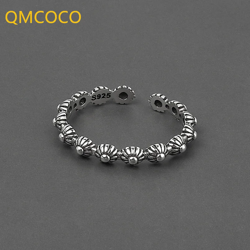 

Кольцо ручной работы QMCOCO, регулируемое, из серебра 925 пробы, в японском и корейском стиле