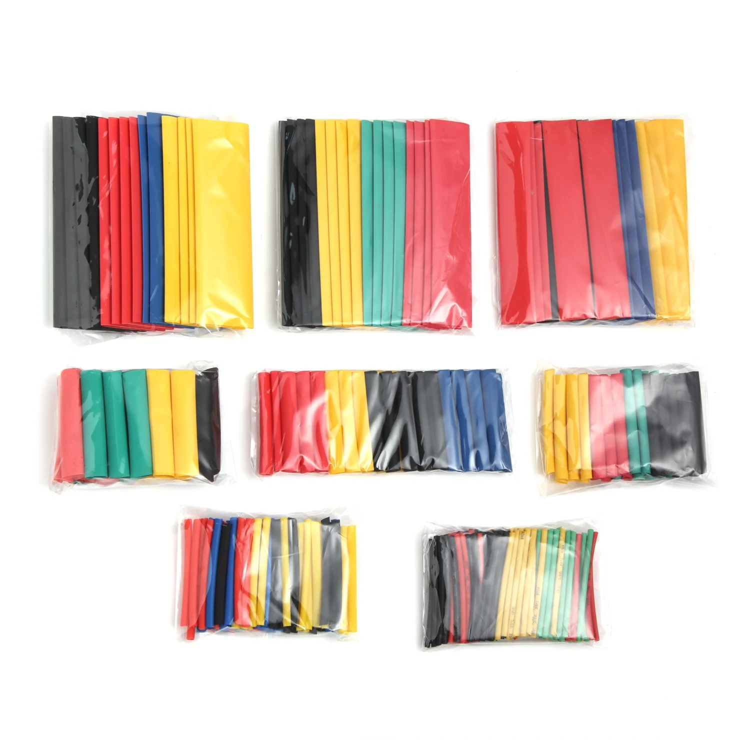 

164/328/530 Pcs Multicolor Heat Shrink Tube Set Assorted Insulation Shrinkable Tube 2:1 Bagged Wire Protection Cable Sleeve Kit