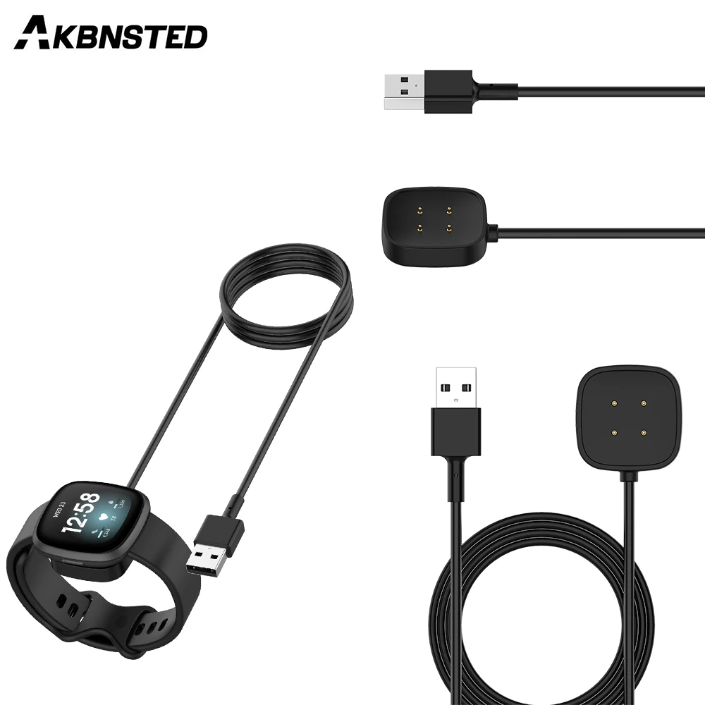 

AKBNSTED 30CM 100CM Long USB Port Magnetic Fast Charge Charger Dock For Fitbit Versa 3/Fitbit Sense Smart Watch Charging Cable