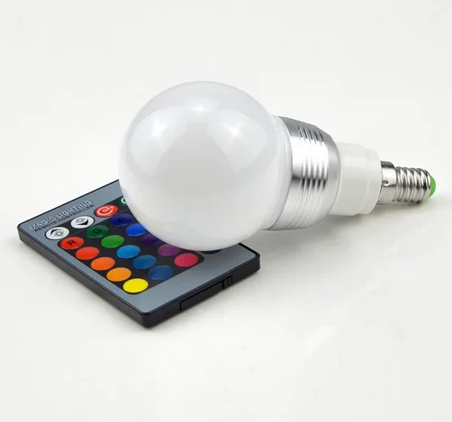110 В 220 в 85 265 E27 E14 RGB Светодиодная лампа 16 цветов волшебный светодиодный ночник с