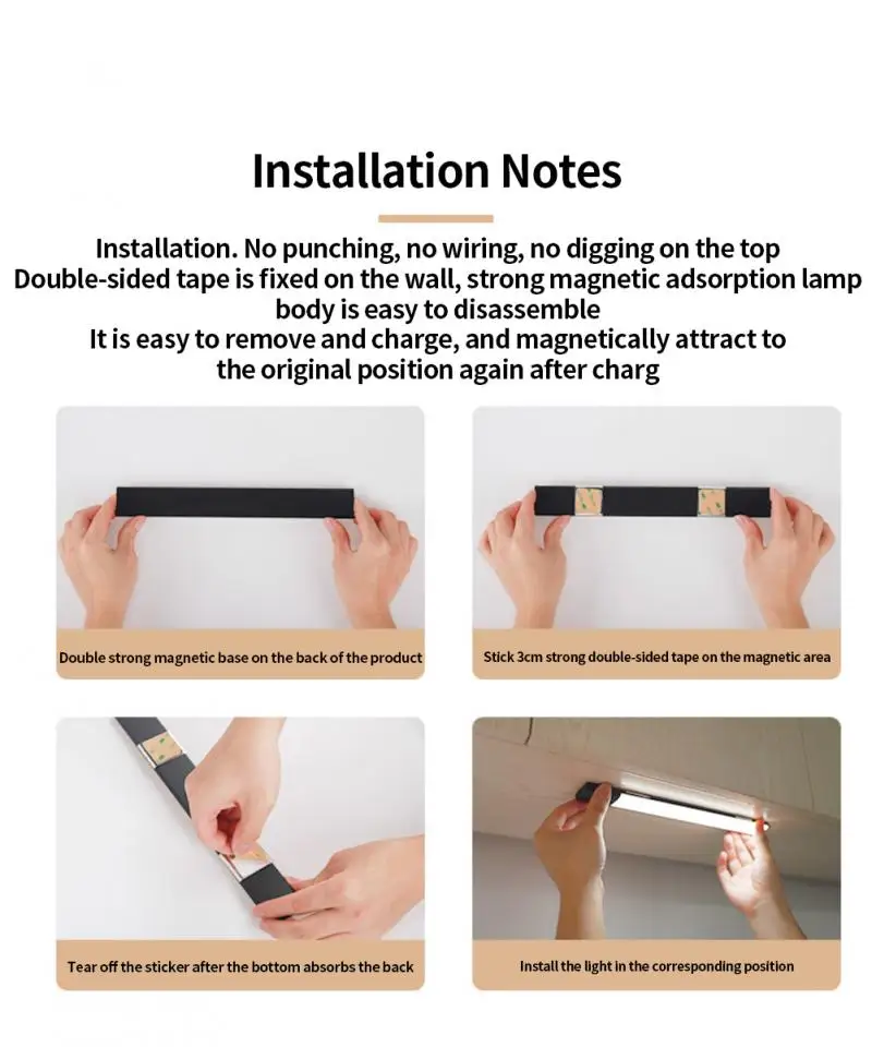 Ультратонкий Светодиодный светильник для шкафа с пассивным ИК датчиком движения