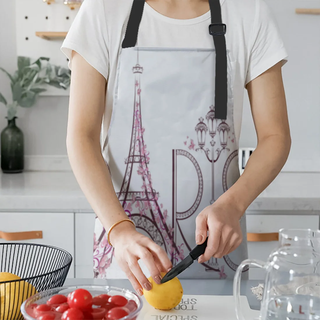 France Paris Eiffel Tower Apron Kitchen Home Cooking Baking Waist Bib Aprons for Woman Cleaning Items | Дом и сад