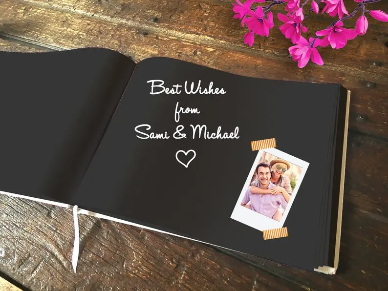 

unique chic glod birthday Bridal shower Guestbook personalised foil Calligraphy name Wedding journal sign in album Color Choices