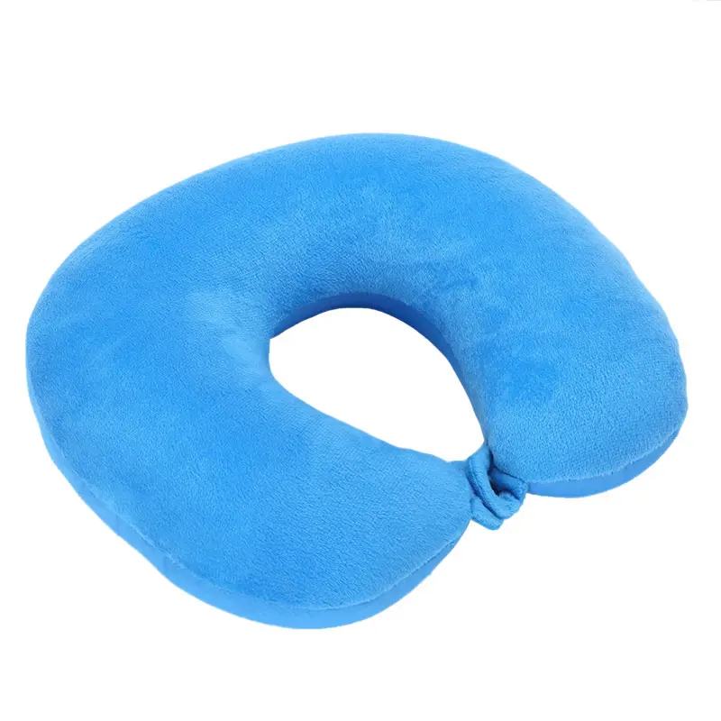 

U Shaped Travel Pillow Car Air Flight Inflatable Particles Neck Pillows Neck Support Headrest Cushion Soft Nursing Cushion