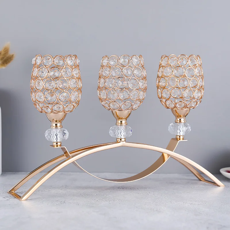 Хрустальные подсвечники 3 держателя с держателями декоративные центральные