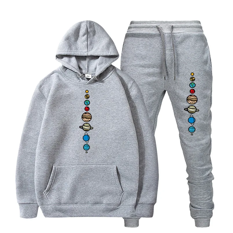 

MenTracksuit Planets Colour Set Men Long Sleeve Sweatshirts And Pant