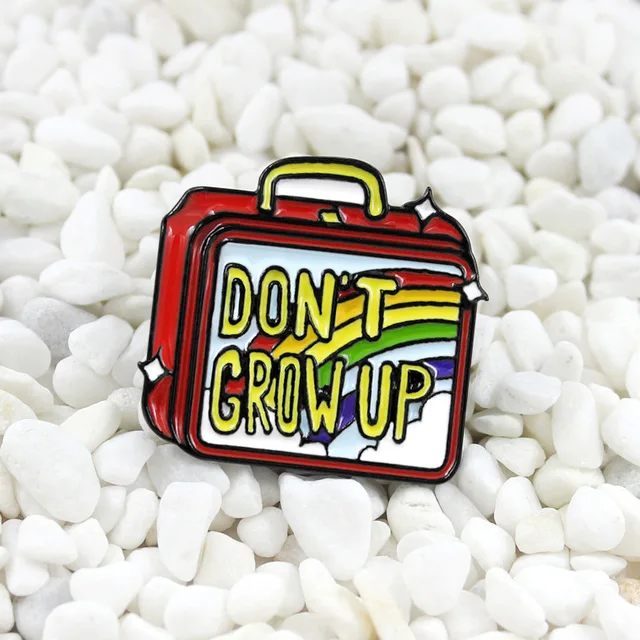 Эмалированная брошь &quotDon Grow Up" ручная кладь радуга ланч бокс свитер джинсовый