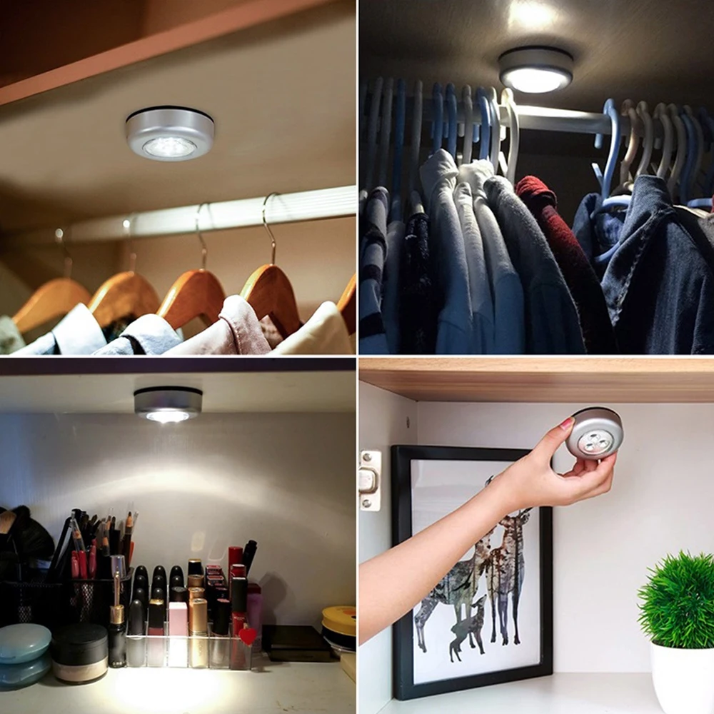 

LED Under Cabinet Light With Adhesive Sticker Wireless Wall Lamp Wardrobe Cupboard Drawer Closet Bedroom Kitchen Night Light
