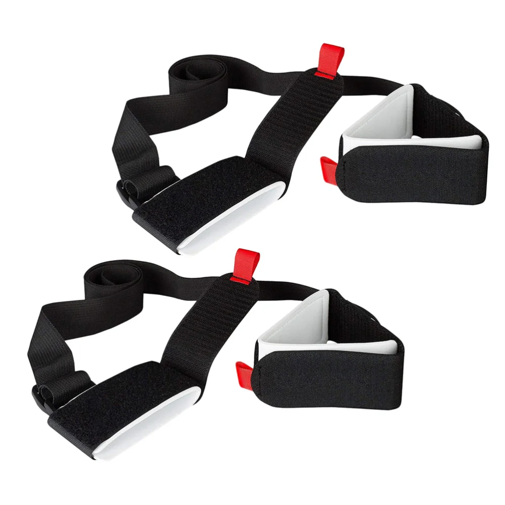

2pcs Adjustable Ski Strap Durable Snowboard Skiing Shoulder Handle Straps Fixing Binding Protection Tie for Athletes Players Ran