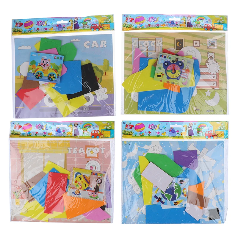 

New Rotatable EVA 3D Foam Stickers Junction Activity DIY Movable Puzzle Educational Toys For Children Kids Craft Toy
