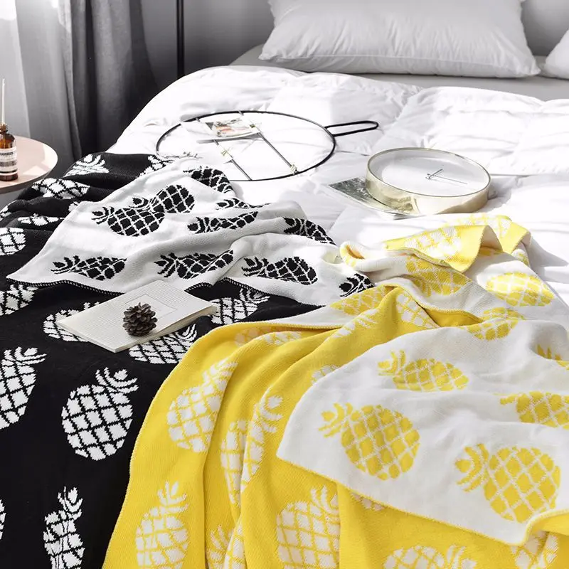 Вязаное одеяло из 2020 хлопка с рисунком ананаса|Одеяла| |