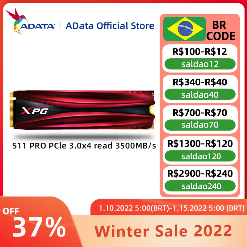 ADATA XPG GAMMIX S11 Pro M2 SSD NVMe 512GB 1T 2 ТБ M.2 SSD 2280 PCIe, Внутренний твердотельный накопитель для ноутбука, настольного ПК, Ssd-накопитель 