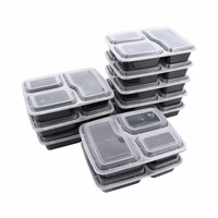 10 pcs plastic reusable bento box meal storage food prep lunch box 3 compartment reusable microwavable containers home lunchbox