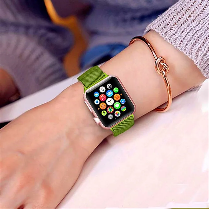 Ремешок для часов, Миланская петля, для девочек; мини-юбка для apple watch группа 4 44/40 мм Нержавеющая сталь браслет ремешок для наручных часов Iwatch серии, версия 1, 2, 3, ремешок 38/42 мм длина браслета Аксессуар