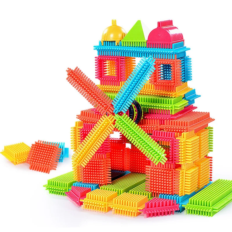 Kids Toys Educational 150pcs Bristle Shape 3D Building Blocks Tiles Construction Playboards Toys Perfect gift
