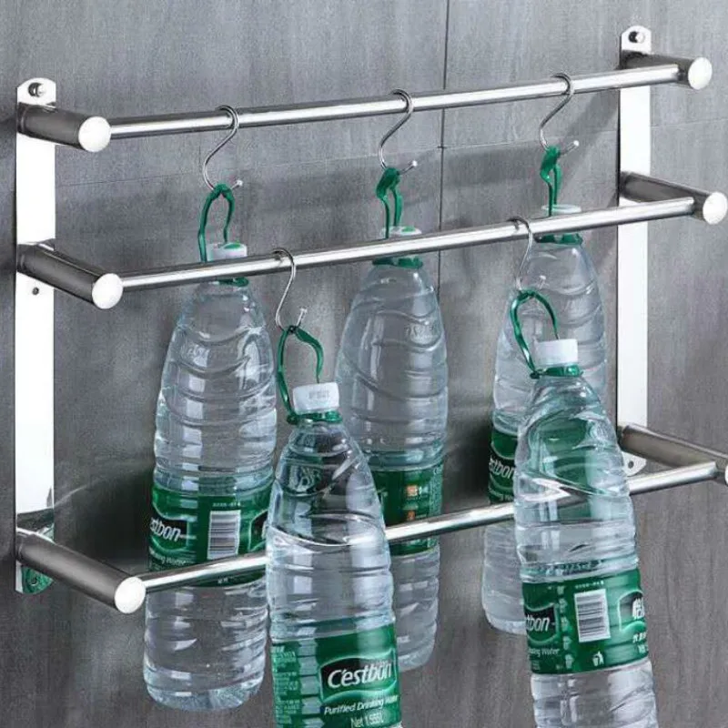 

Punch-free Hot Seamless Hanging Towel Rack Toilet Rack Bathroom Stainless Steel Bath Towel Rack Toilet Hanging Rod G8119