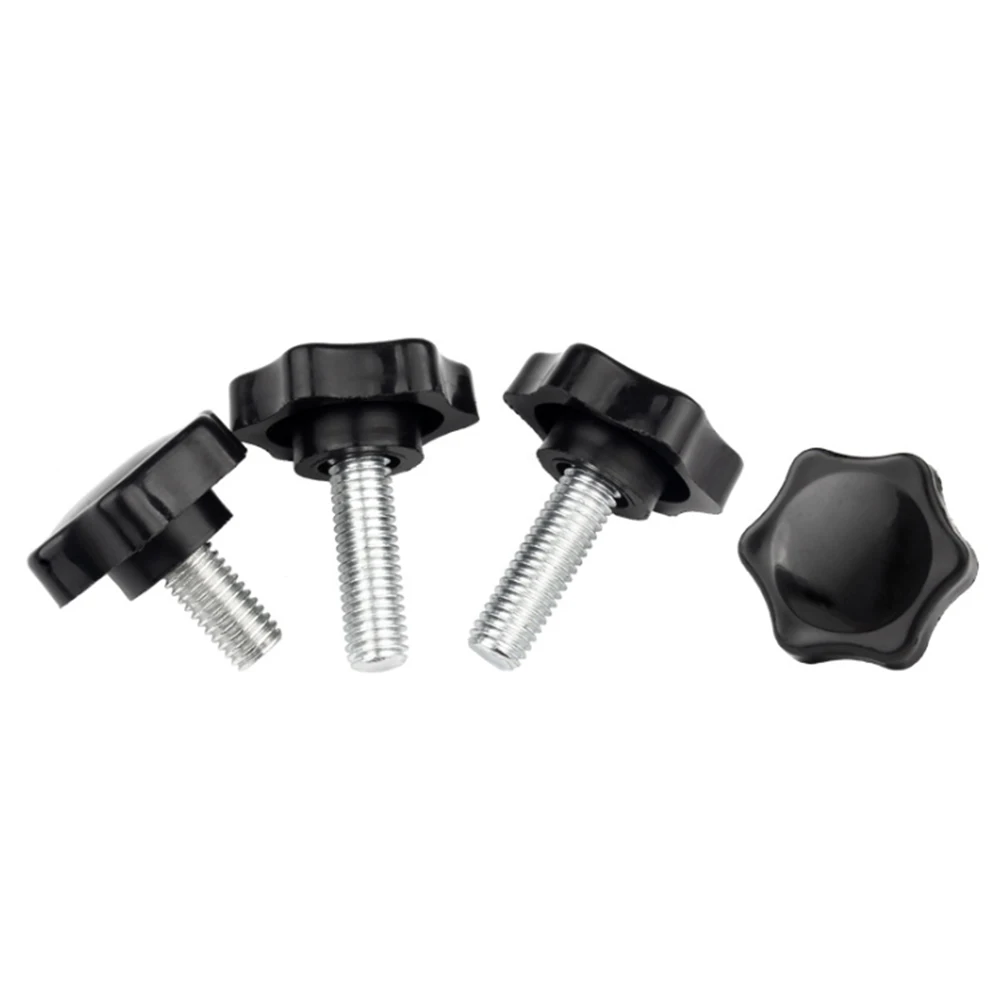 

5PCS M6 12-50mm Plastic Head Thread Star Shape Knurled Thumb Tighten Screw Wood Plum Bolt
