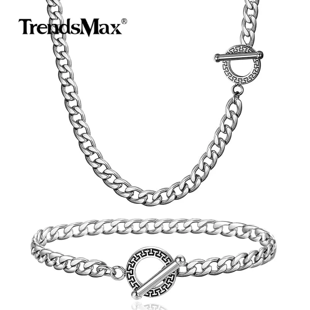 Новинка 5 мм/6 мм нержавеющая сталь золото серебро цвет ожерелье браслет наборы