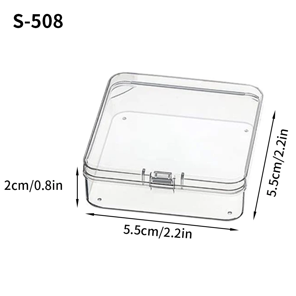 

12 PCS Clear Lidded Small Plastic Box For Trifles Parts Tools Storage Box Jewelry Display Box Screw Case Beads Container