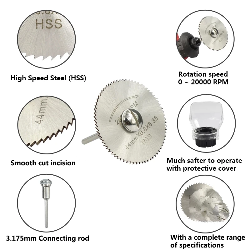 

32pcs Diamond Cutting Discs Metal Saw Blade Set HSS Mini Circular Saw Blade For Dremel Rotary Tools Abrasive Cutting Disc