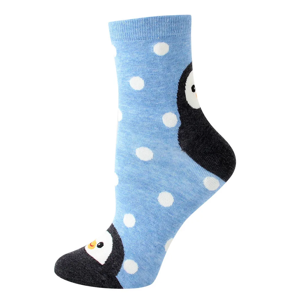 1 Pair Socks Women Warm Cotton Funny Cute Socks Animal Character Dot Print Women's Socks Calcetines Meias W2 - Цвет: BU