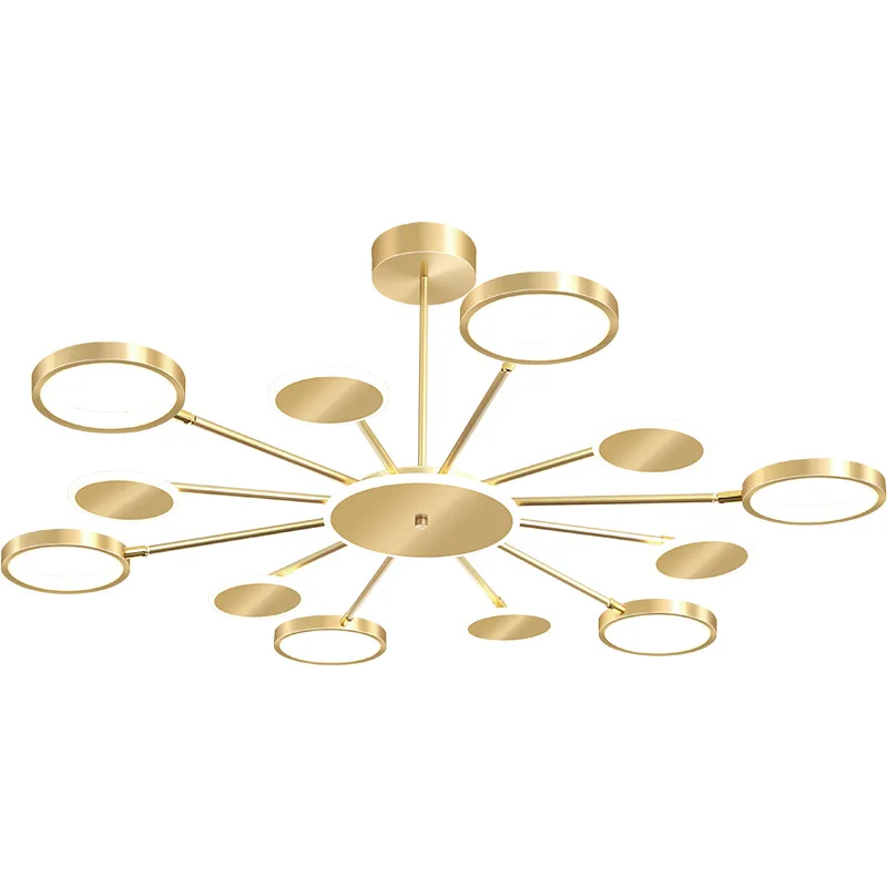 

Nordic post-modern living room chandelier creative Nordic minimalist bedroom lamp restaurant golden molecular chandelier
