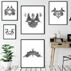 Настенная картина Rorschach Test акварелью на холсте, подарок психолога, постеры и принты для психологических испытаний, декор для клиники