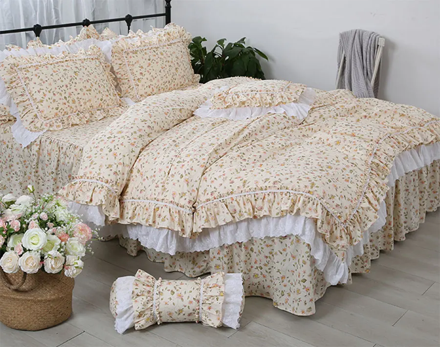 Деревенский цветок постельных принадлежностей девушка две полный Король