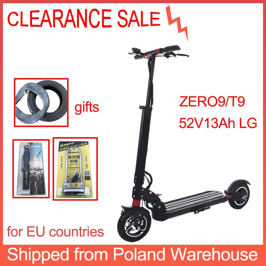 

Poland Stock EU Kwheel 9 Zero 9 T9 Electric Scooter Single Motor 8.5inch 600W E-Scooter 52V 13Ah