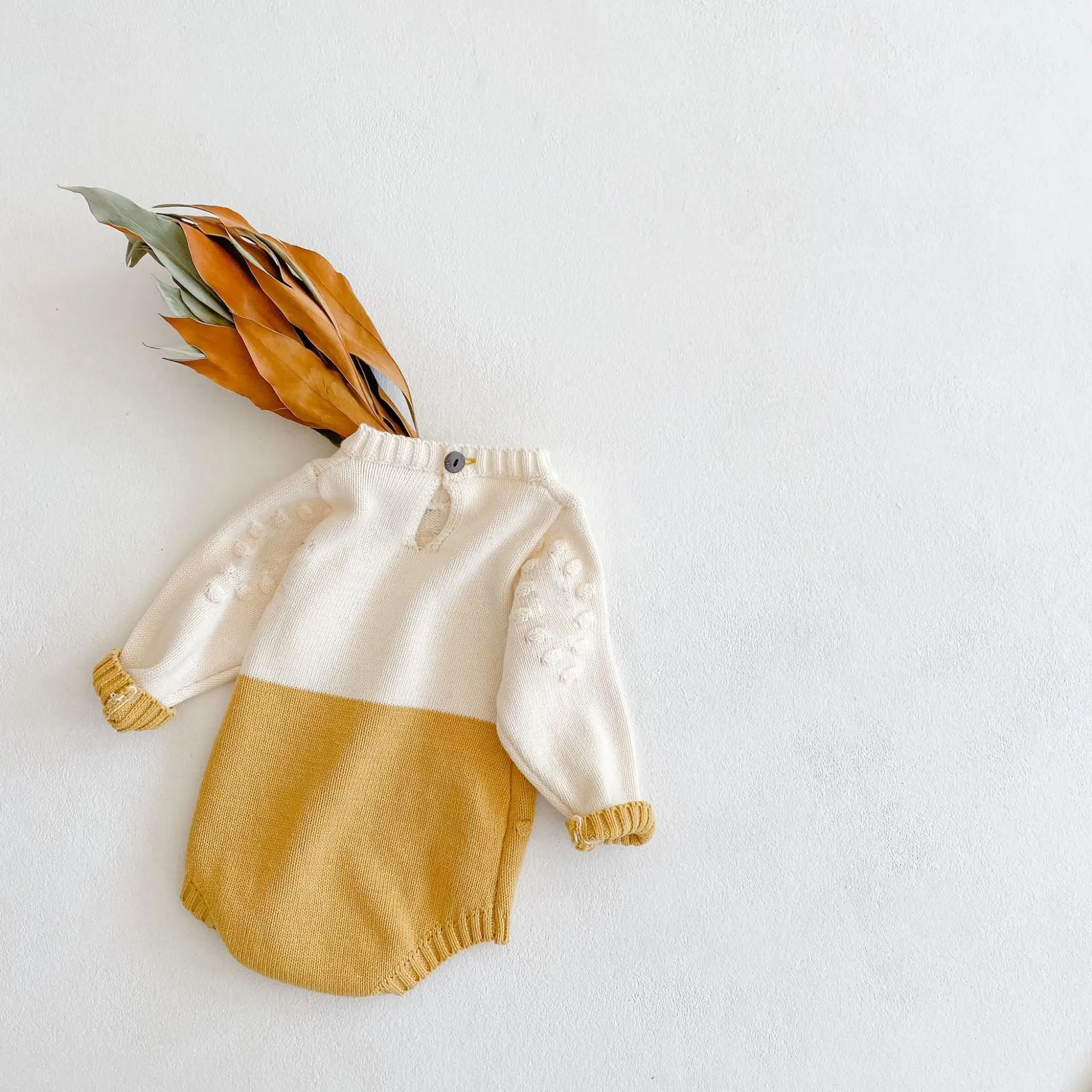 Spring Baby Girl Rompers Girl Long Sleeves Knit Sunflower Embroider Rompers Autumn Baby Girl Newborn Rompers Clothes bamboo baby bodysuits	