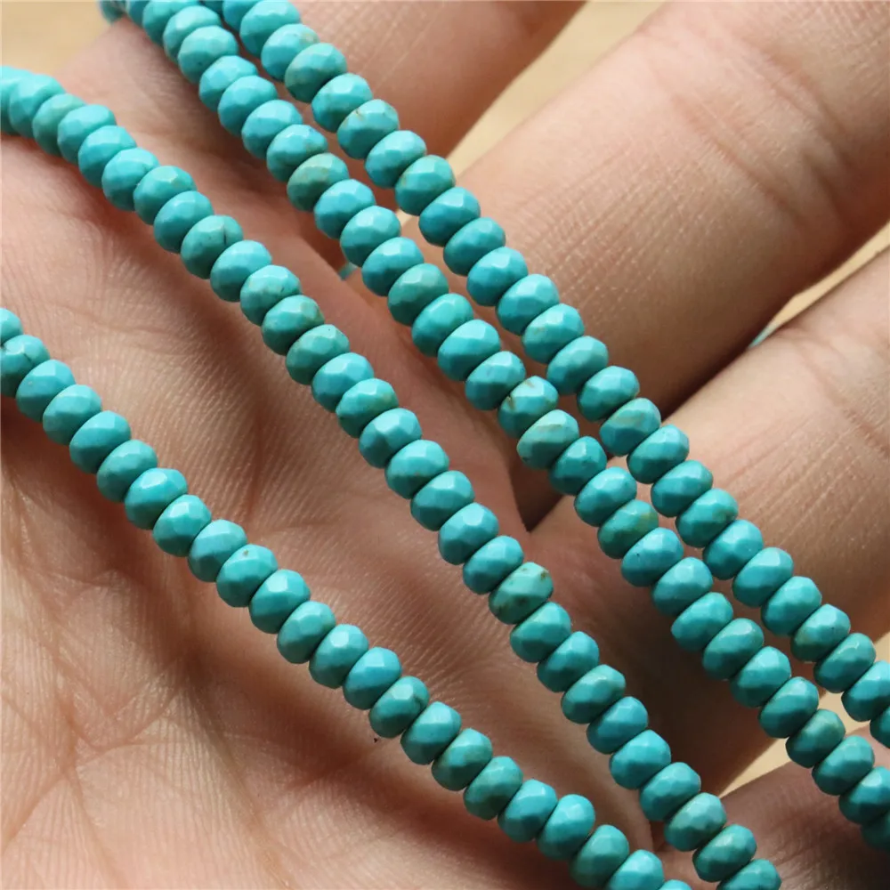 Граненые круглые бусины 2x4 мм россыпью модный бирюзовый камень сделай сам