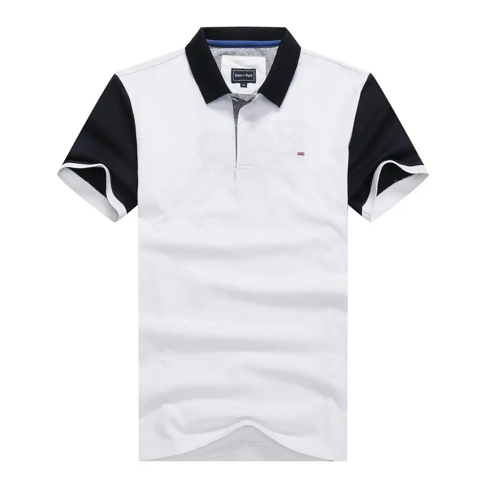 

France Eden Men Polo Park Shirts Homme Classic Casual Smart Stretching 100% Cotton Men Tees polos Shirts Plus size M to XXXL