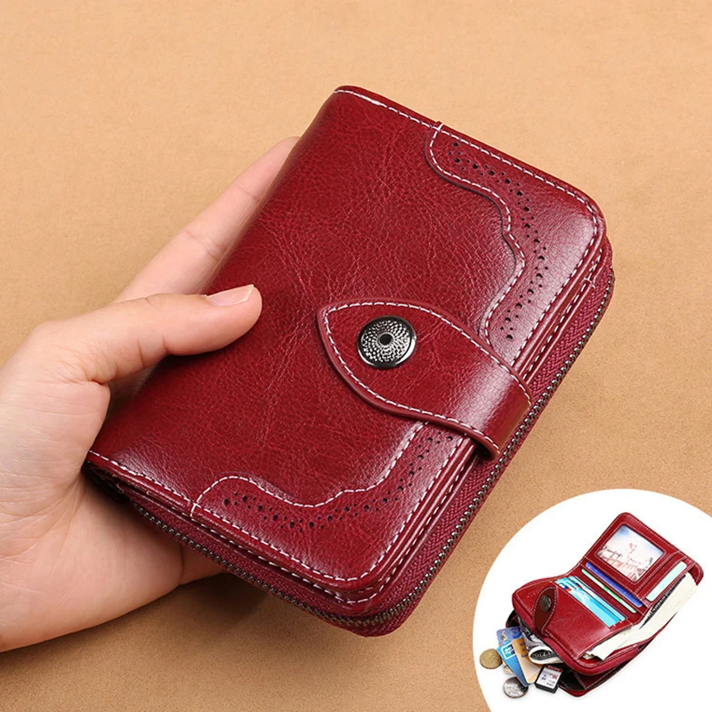 

New Genuine Leather Women Wallet Small Ldies Purses Short Coin Purse For Girls Female Small Portomonee Lady bolsa Card Holder