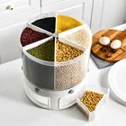 Вращающийся контейнер для хранения зерна, ведро для риса, диспенсер для зерен, контейнеры для хранения продуктов, кухонный Органайзер, герметичный, влагостойкий