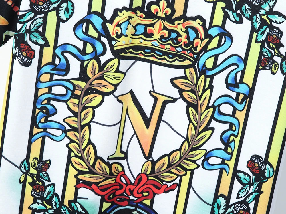 Футболка DUYOU мужская с коротким рукавом дизайнерская рубашка в полоску принтом