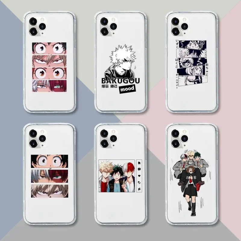 

My hero academia deku bakugou Boku Phone Case Transparent soft For iphone 12 11 13 7 8 6 s plus x xs xr pro max mini
