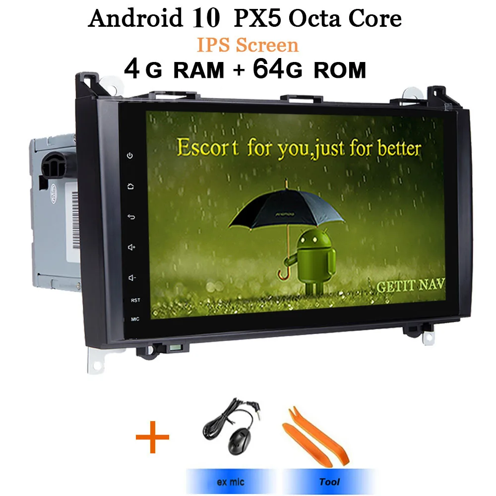 DSP чип ips 2din Android 10 gps головное устройство для Mercedes Benz B200 A B класс W169 W245 Viano Vito W639 Sprinter W906 BT Радио - Цвет: IPS-PX5 4G-64GB