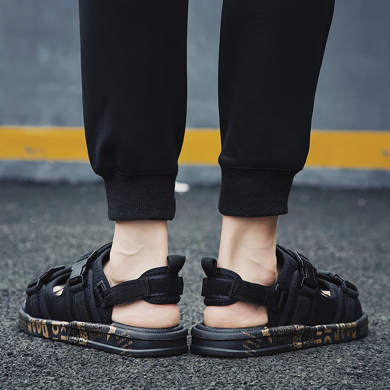 Мужские сандалии в римском стиле Нескользящие дышащие Повседневная пляжная