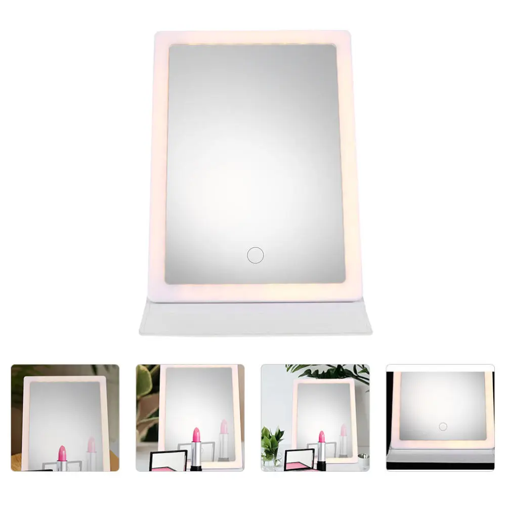 

1 Set of Home Desktop Beauty Cosmetic Mirror Desktop LED Makeup Mirror