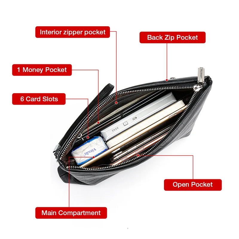 LAORENTOU мужской клатч для Ipad кошелек из натуральной кожи на молнии кошельки деловой