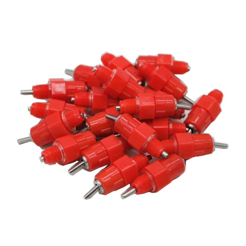

100pcs High Quality Spring Type Chicken Red Nipples Drinking Chicken With Automatic Water Dispenser Chicken Mouth