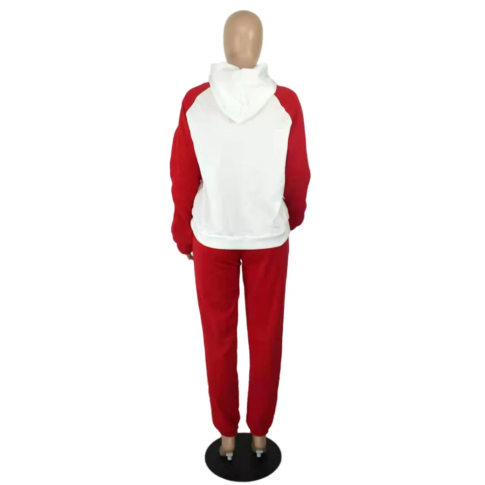 

Fashion Letter Print Hoodie Two Piece Tracksuit Women's Sets Hooded Long Sleeve Sweatshirt and Jogger Sweatpant Matching Outfit