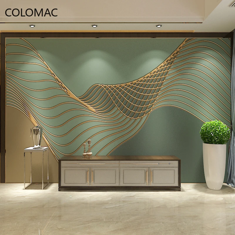 

Colomac Custom 8d Modern Simple Wallpaper Light Luxury Living Room Benroom Background Green Mural Wall Decoration Dropshipping