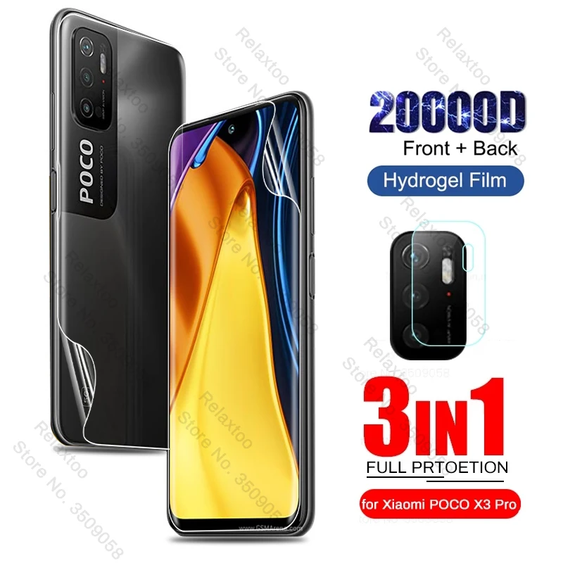 

Front Back Hydrogel Film for Pocophone Poco M3 Pro Screen Protectors Not Glass Little Poko Poxo M 3 Pro M3Pro 5G Camera Glass