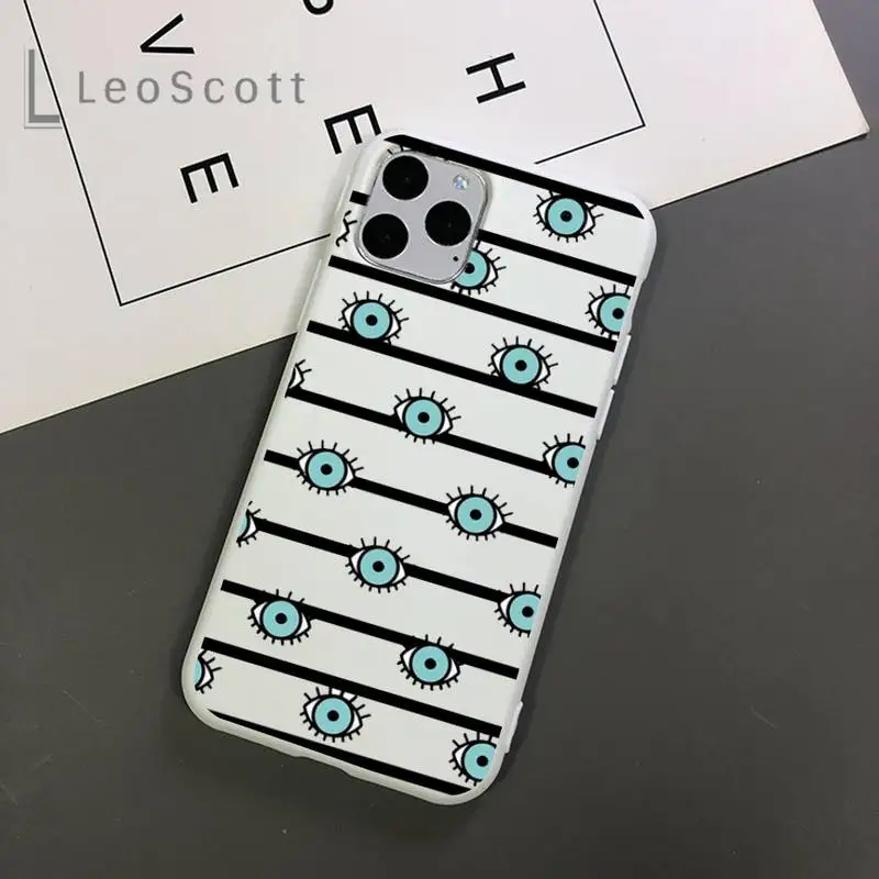 

Evil eyes color lucky paint Phone Case Candy Color for iPhone 11 12 mini pro XS MAX 8 7 6 6S Plus X 5S SE 2020 XR