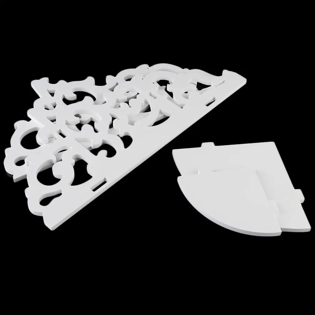 Винтажный цветочный декор белая деревянная настенная угловая полка для хранения