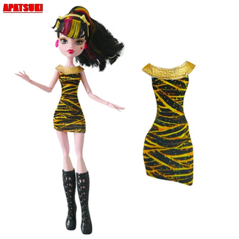 

Желтые наряды, платья для кукол Monster High, Одежда для кукол 1/6 BJD, куклы-монстры 1:6, платья для вечевечерние, аксессуары, игрушки для девочек