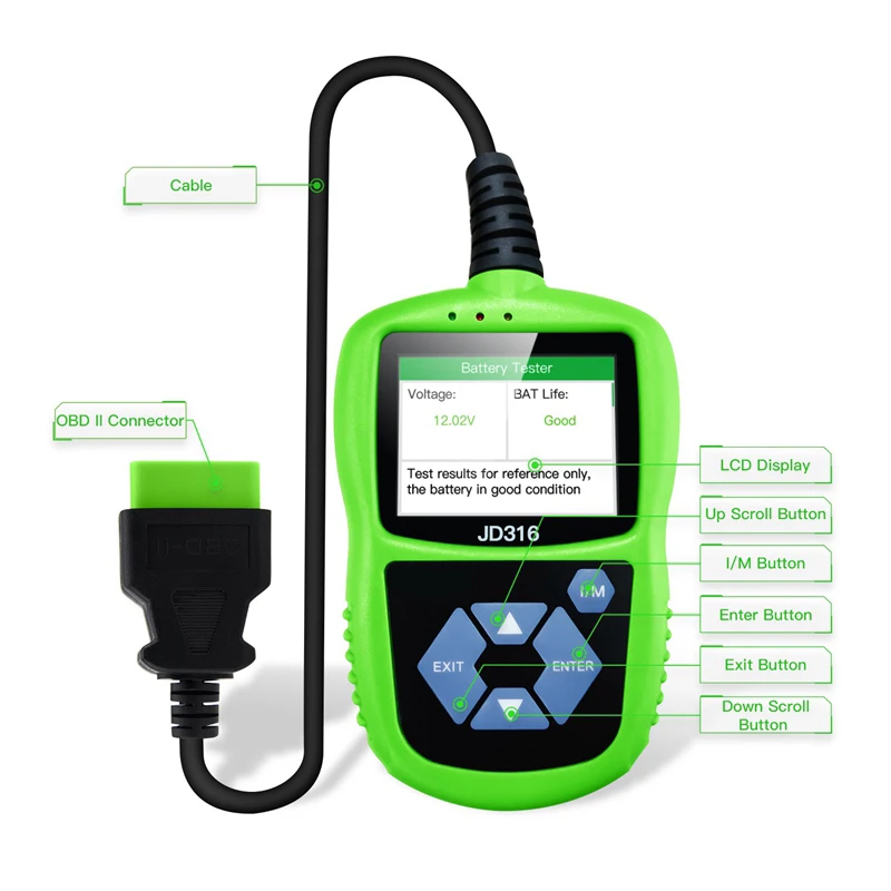 Сканер JDiag JD316 расширенный режим 6 OBD2 считыватель кодов неисправностей