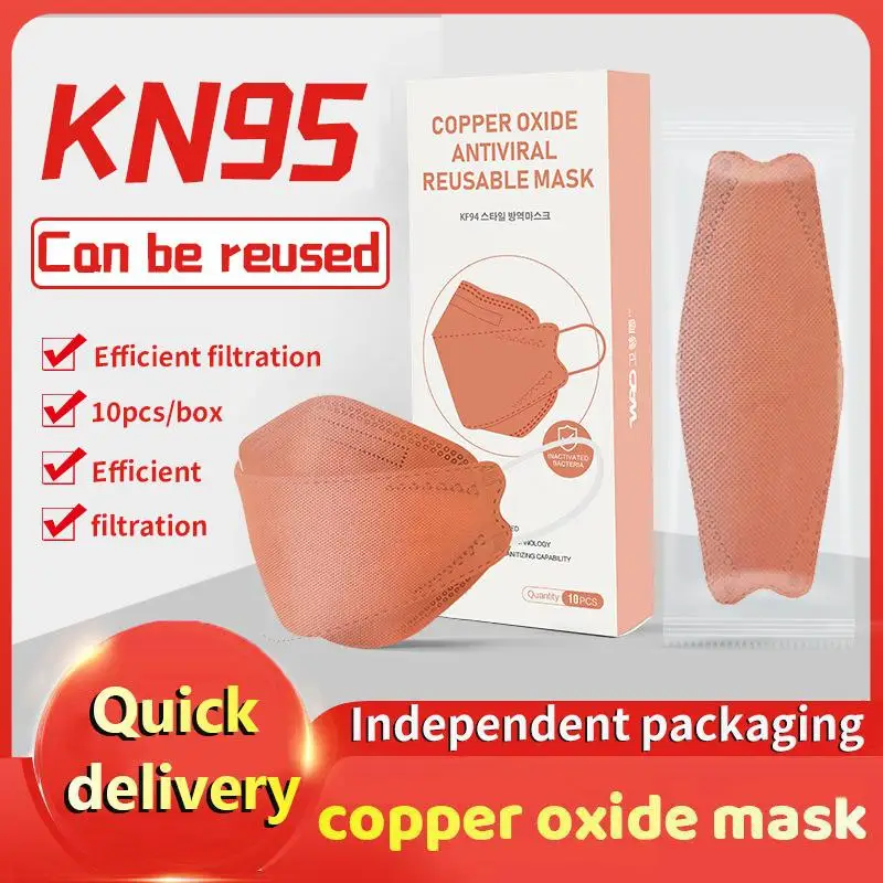 

10-100pcs KN95 FFP2 Masks Copper Oxide Ion Dustproof Adult Mask 4 Layers Reutilizable Breathable Fashion Face Mask Mascarillas